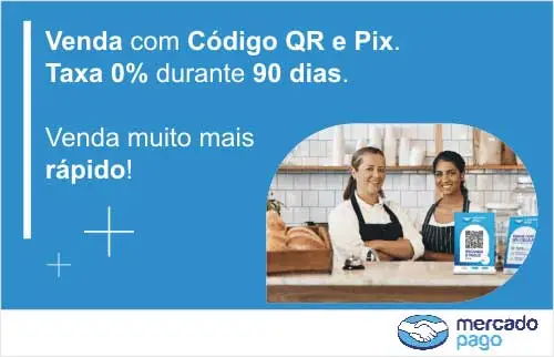 Mercado Pago. Venda com código QR e PIX. Taxa zero durante 90 dias. Mercado Pago. Venda com código QR e PIX. Taxa zero durante 90 dias.